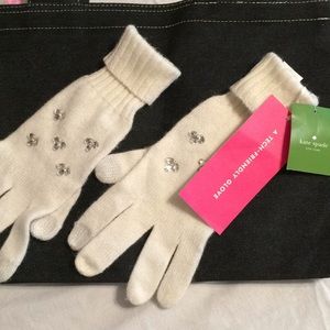 Kate spade white and gem gloves